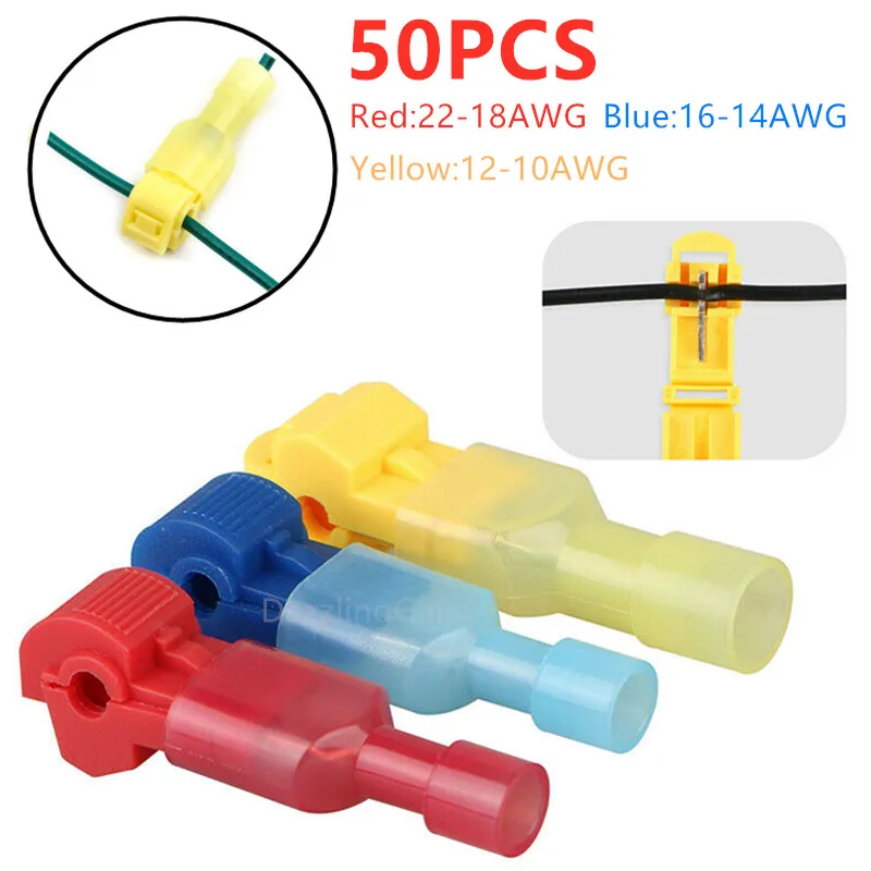 50 шт. Т-образные разъемы для проводов | Строительство и ремонт