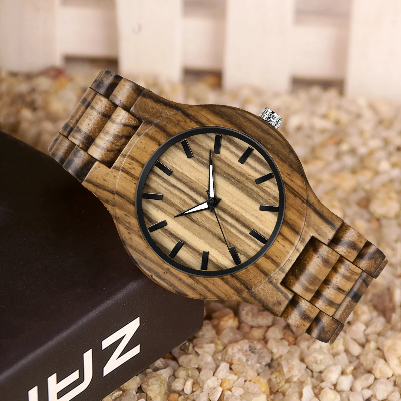 Люксовый бренд деревянные часы Мужские Аналоговые натуральные Кварцевые t