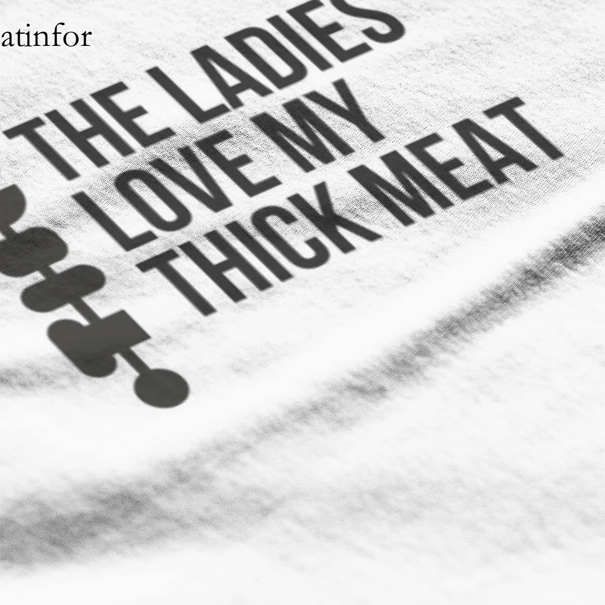 С принтом THE LADIES LOVE MY Толстые мясо футболка 100% с текстильной отделкой из хлопка