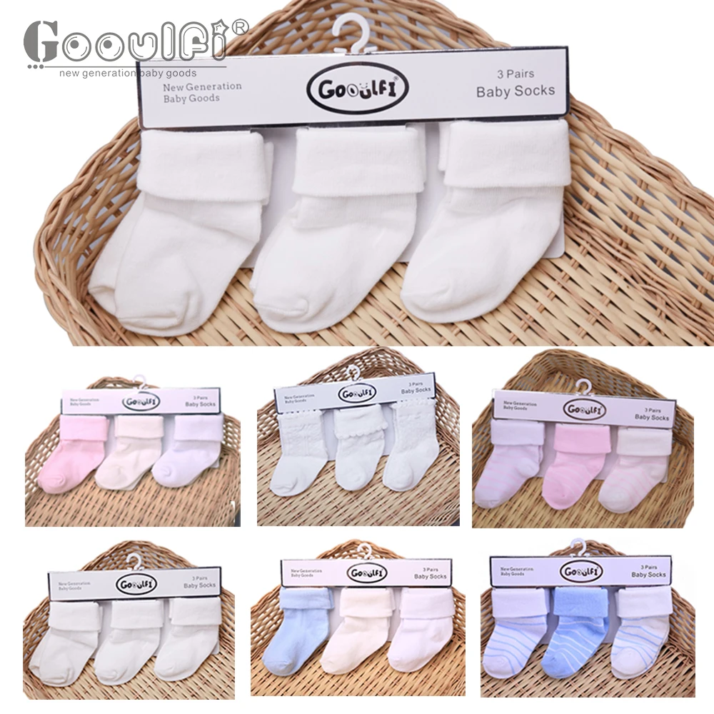 3 пары/партия Детские однотонные носки | Детская одежда и обувь