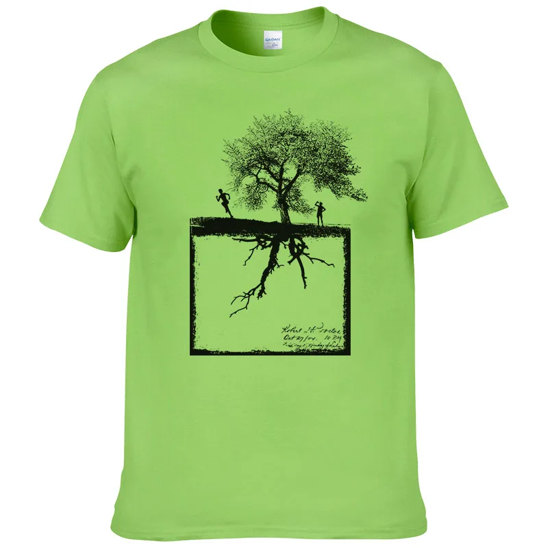 

Summer 2021 personalized men's T-shirt big tree and character print 100% cotton top T-shirt cool T-shirt for men