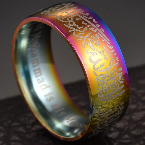 8MM Muslim Color MeMolissa мужское кольцо пожарного из нержавеющей стали, тонкое кольцо с голубой линией, высокое качество, кольца с красной линией, Прямая поставка - Цвет основного камня: 8MM Muslim Color