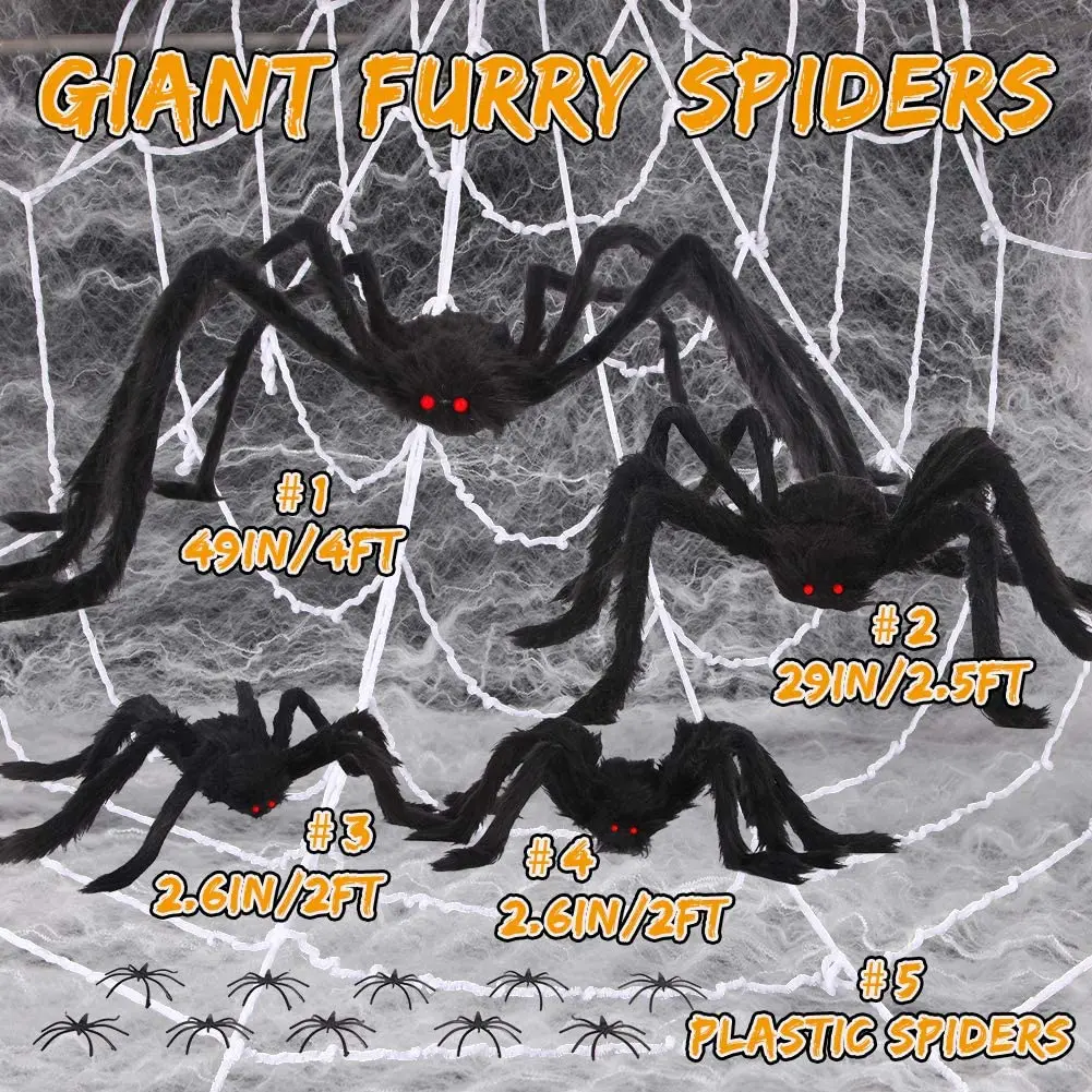 Уличные декорации на Хэллоуин Пауки украшения для Хэллоуина пауки улицы и