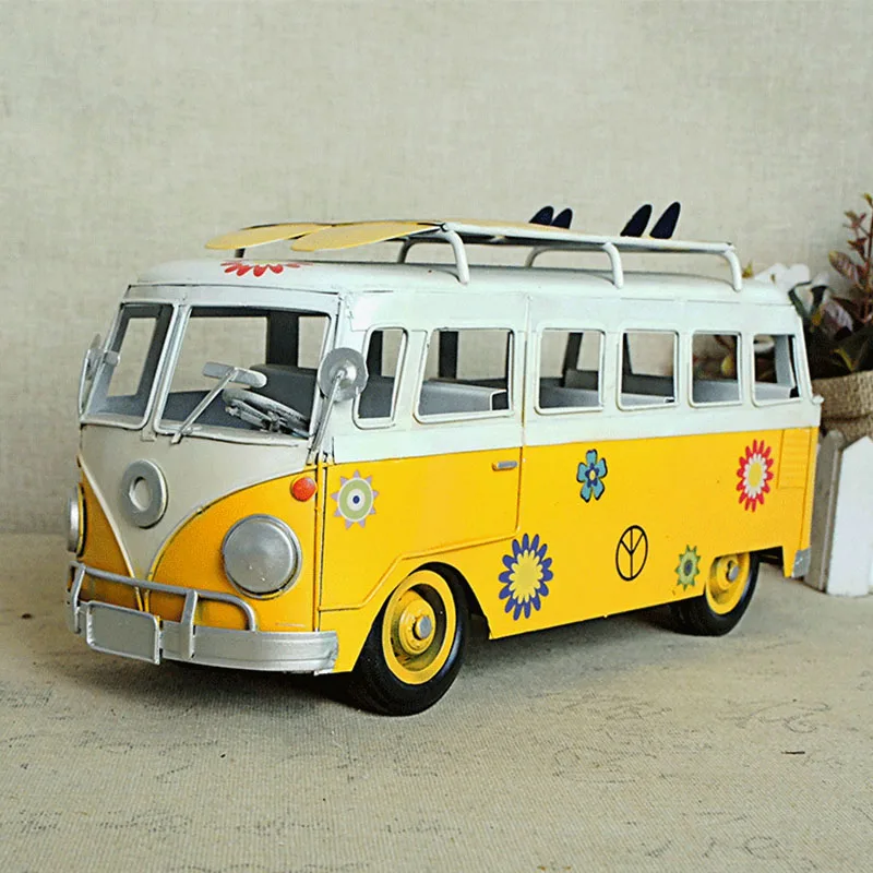 

Nostalgic Retro Bus Model Metal Car Home Decoration Ornaments Living Room Study Room Decoration Crafts Children Birthday Gifts