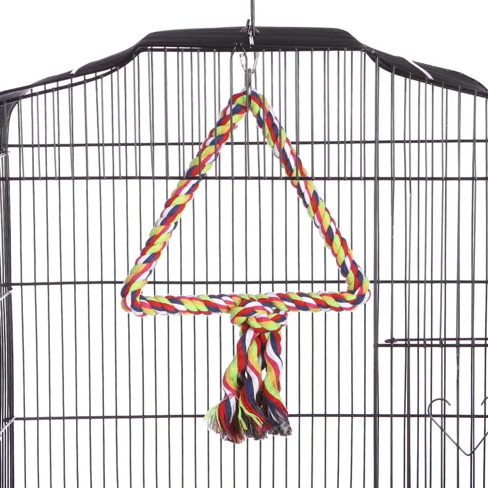 Веревочка для птиц треугольный окунь регулируемая клетка попугаев подставка