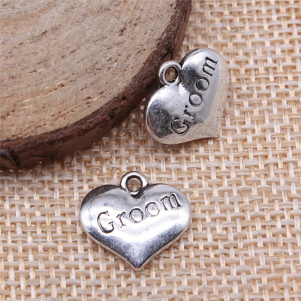 

5Pcs 14x15mm Antique Silver Color Groom Love Charms For DIY Jewelry Making DIY Handmade Jewelry