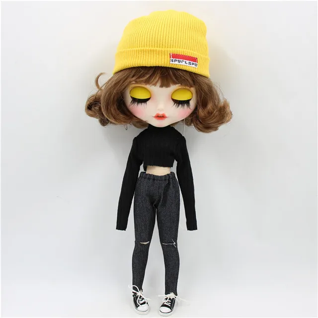 doll clothes shoes Ледяная фабрика blyth кукла 1/6 bjd белая кожа тела короткие каштановые волосы, новое матовое лицо с зубами, 30 см BL9158 - Цвет: doll clothes shoes