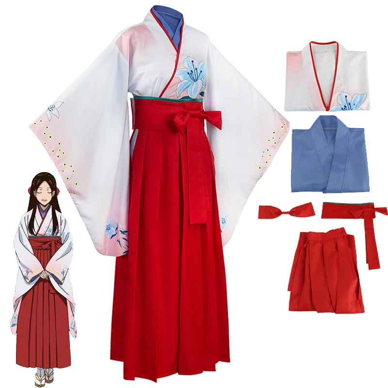 Костюм для косплея аниме Kakegurui Yuriko Nishinotouin, красное японское кимоно для девочек, женское платье, наряд ханьфу для хэллоуивечерние
