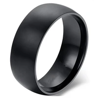 8mm young mens ring black stainless steel jewelry matte finish classic engagement jewelry for mens wedding rings