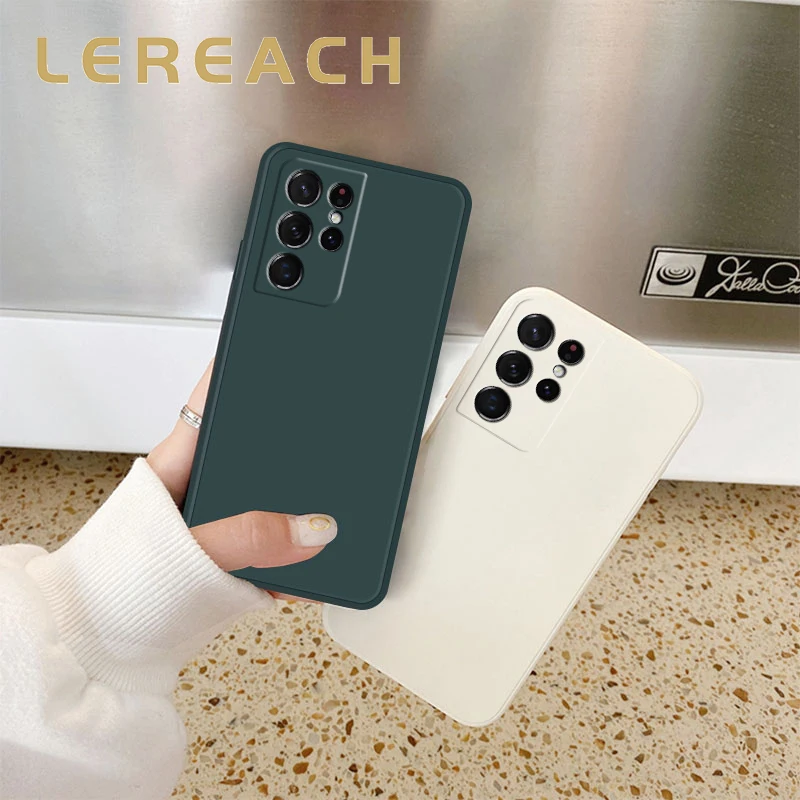 

Lereach Luxury Square Liquid Silicone Case For Samsung Galaxy Note 20 Ultra Note 20 Thin Soft Back Cover Candy Cases