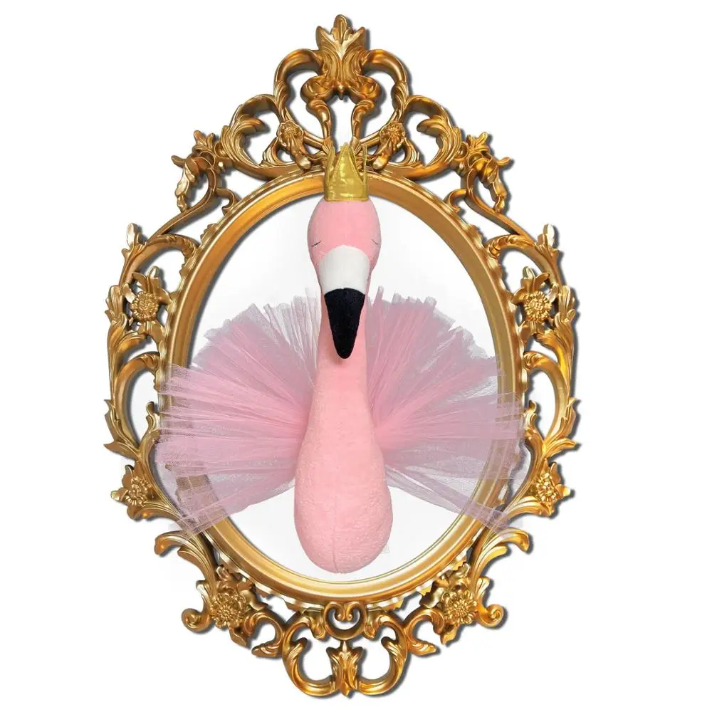 

22021 художественный подвесной игровой домик, украшение для детской комнаты, 3D головы животных, лебедь, Настенный декор