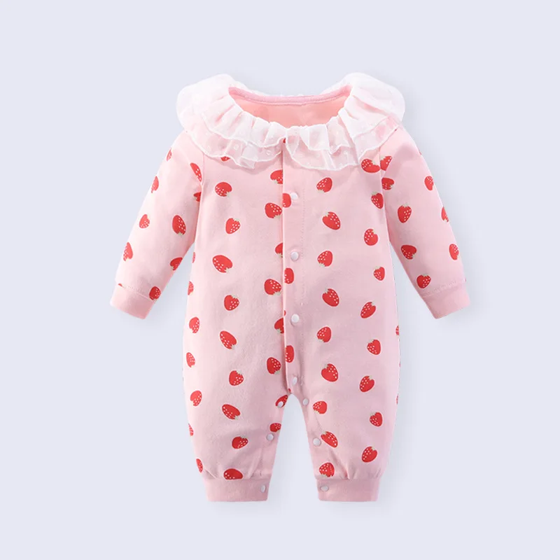 

Pink White Brown Gray Newborn Baby Romper 2019 Autumn Winter Warm Fleece Infant Boy Girls Jumpsuit Pajamas Clothes