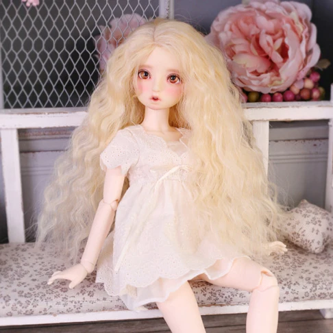 Полный комплект высокое качество 1/4 bjd женская кукла Mako кудрявые длинные волосы SDM