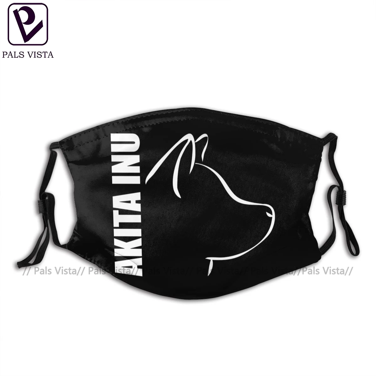 

Akita Inu Mouth Face Mask AKITA INU Outline Facial Mask Funny Kawai with 2 Filters for Adult