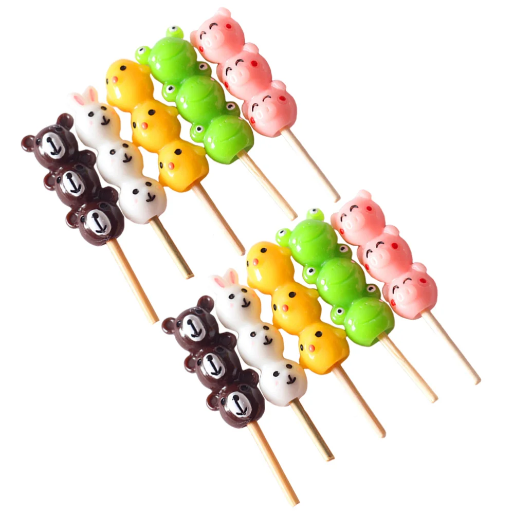 

10Pcs Simulation Candied Haws Cartoon Food Models Mini House Layout Ornaments