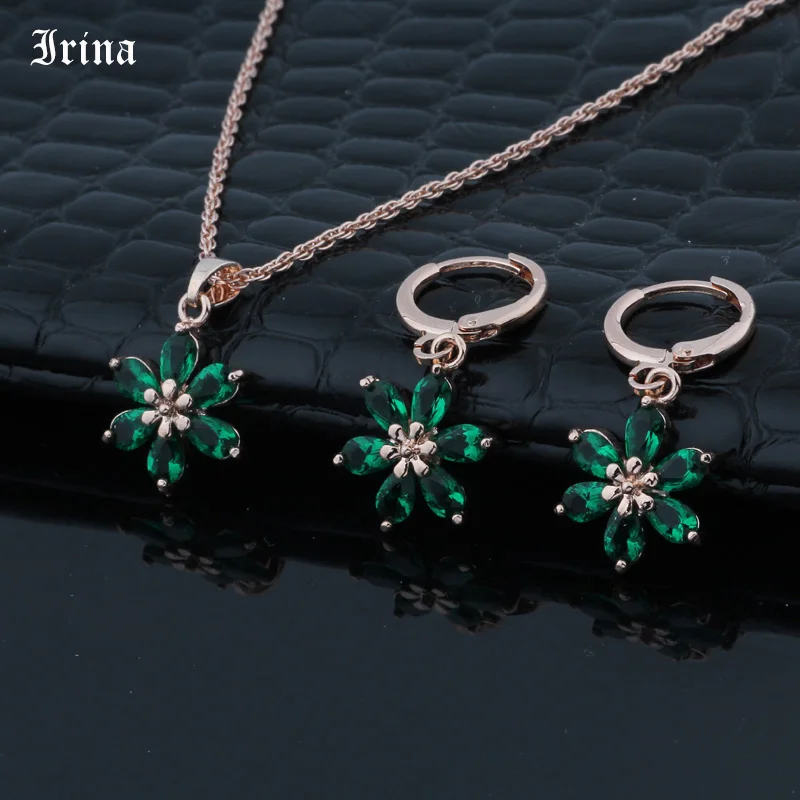 Женские серьги подвески с фианитом розовое золото 585 пробы|Ювелирные наборы| |