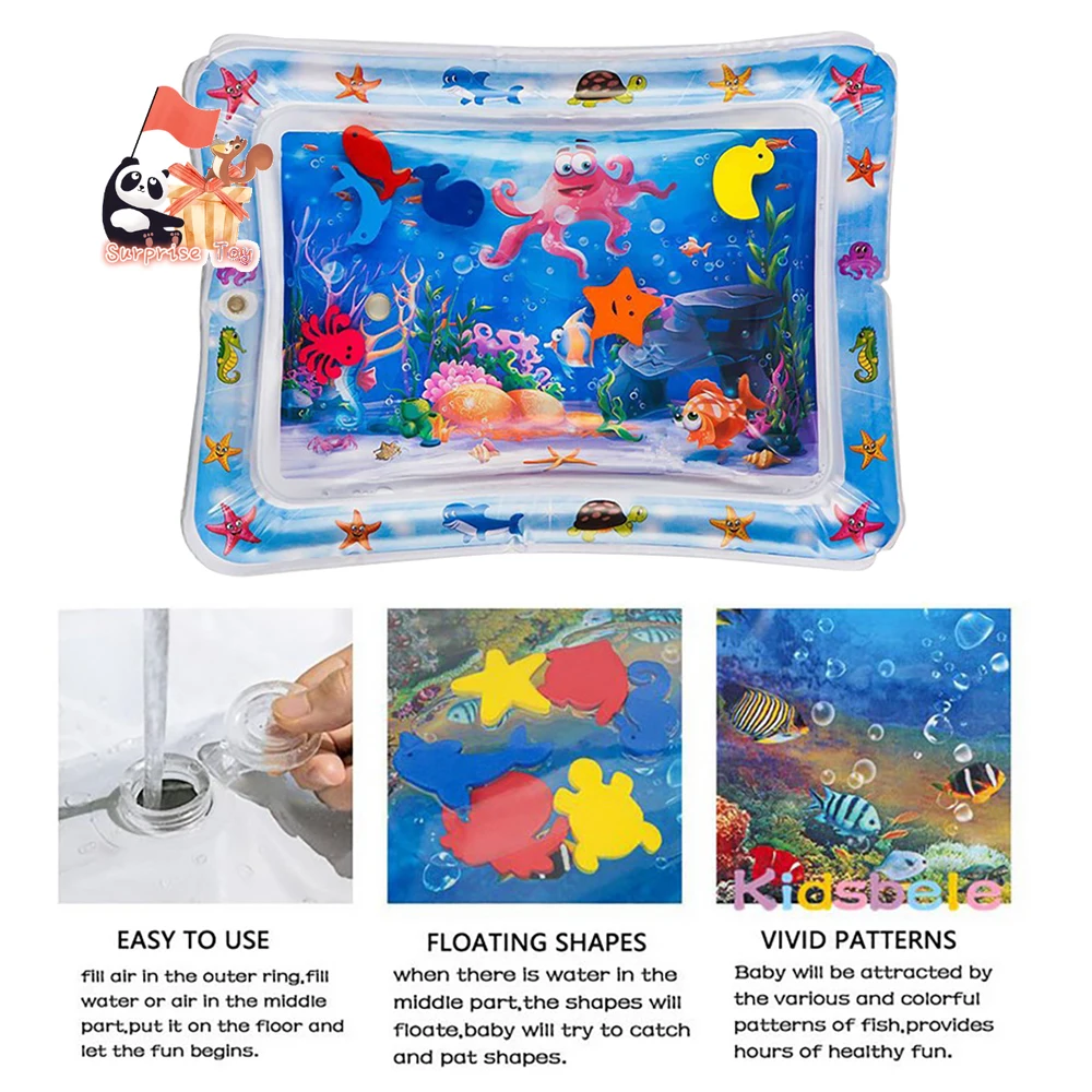 

Baby Kids Water Play Mat Inflatable Infant Tummy Time Playmat Toddler for Baby Fun Activity Play Center Baby Toddler Toys