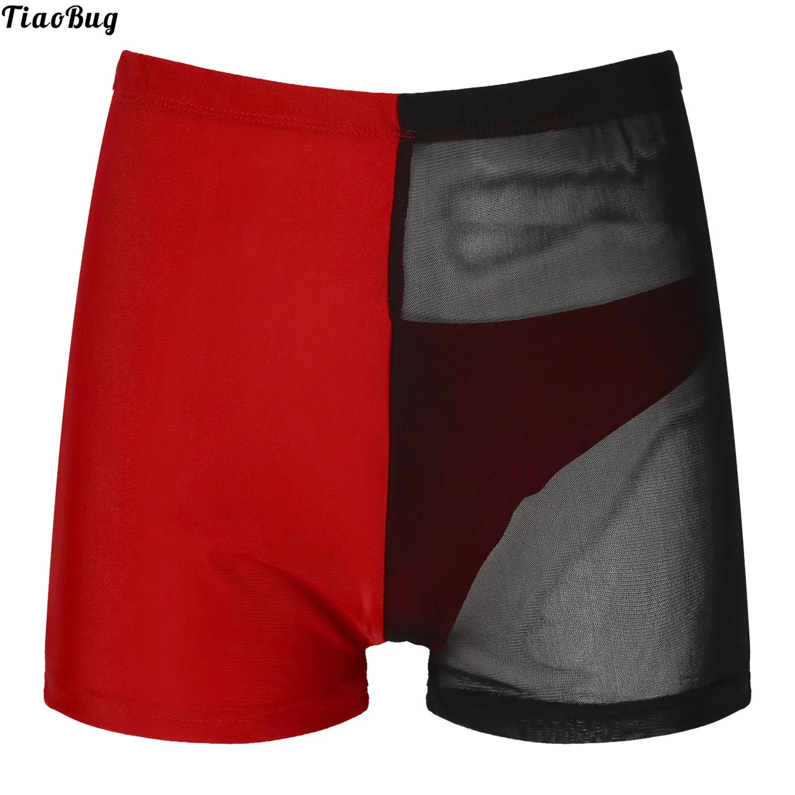 

TiaoBug Men Women Color Block Patchwork See-Through Mesh Swimming Shorts Trunks Vacation Beach Pool Bathing Swimwear Beachwear