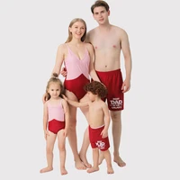 leaf swimsuits family matching outfits look mother daughter swimwear mommy and me bikini dresses clothes father son swim trunks