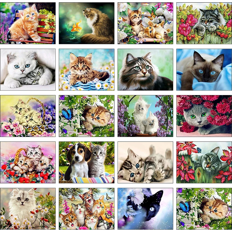 Имбирный котенок Алмазная мозаика кот алмазная животная горный хрусталь сделай