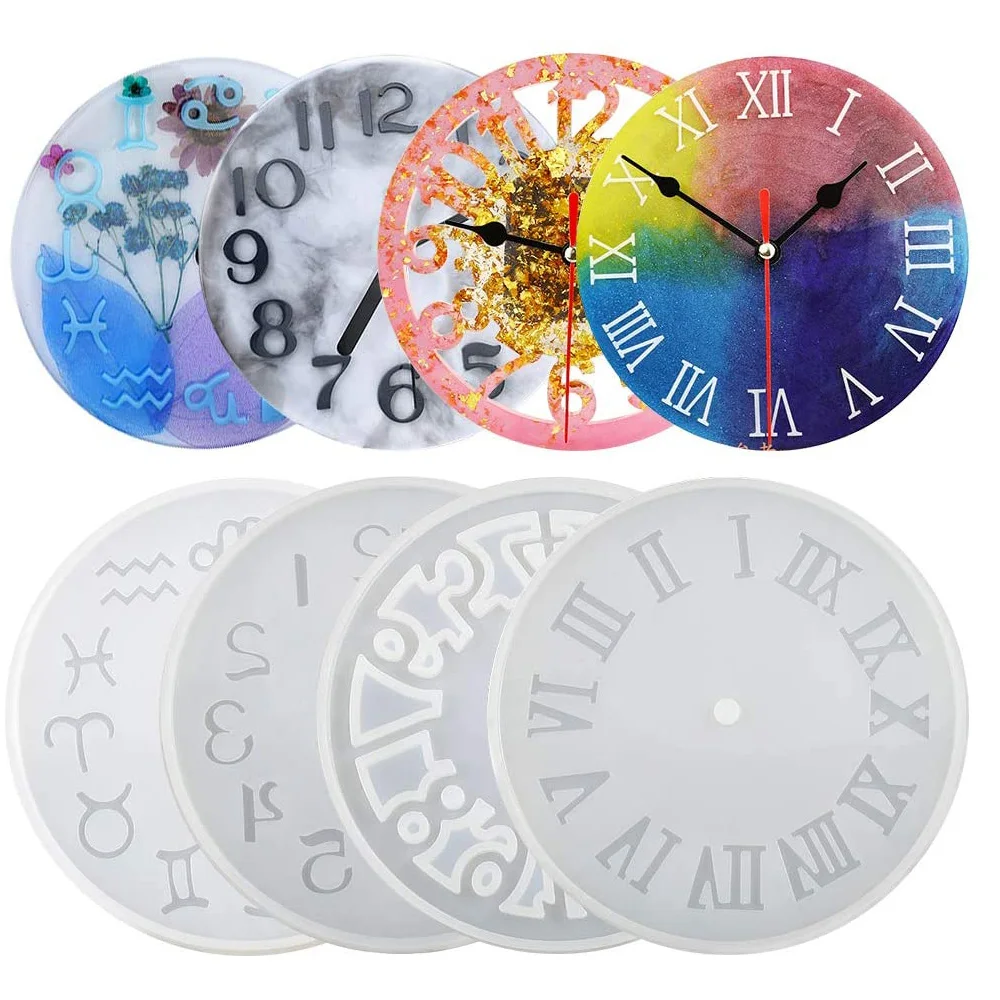 Форма силиконовая для изготовления часов сделай сам форма из смолы с римскими