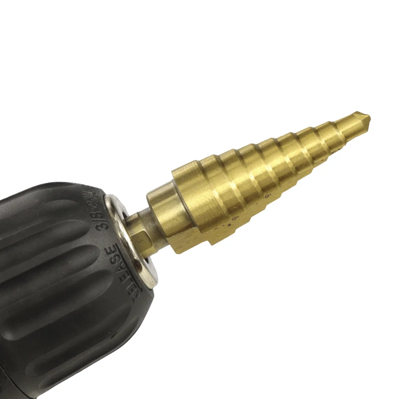 

XCAN HSS Step Drill Bit 1/8-3/4 Titanium Coated Step Cone Drill Bit For Wood Metal Hole Drilling Straight Grooved Hole Drill Bit