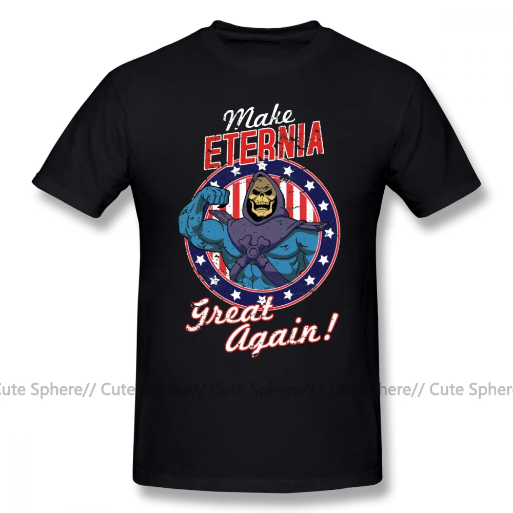 Футболка MAKE ETERNIA GREAT AGAIN, футболка с рисунком из 100 хлопка, Классическая мужская футболка 4xl - Цвет: Black