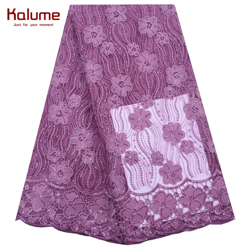 Kalume Последняя французская сетка молочного шелка кружевная ткань лук африканская