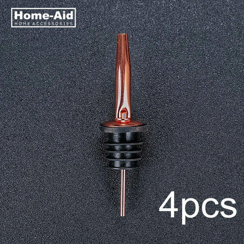 Copper 4 шт. Нержавеющая сталь Ликер Спирит Pourer поток бутылка вина Pour Spout Пробка Крышка Pour Spout пробка барная посуда бар поставки - Цвет: Copper