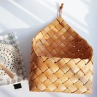 1 шт. х плетеная коричневая деревянная настенная подвесная карманная корзина, декор для плоской задней двери, деревенский Декор