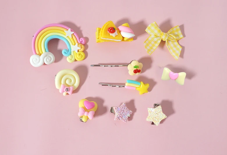 Аксессуары для волос ручной работы Sweet Lo Mother розовые и синие фиолетовые желтые