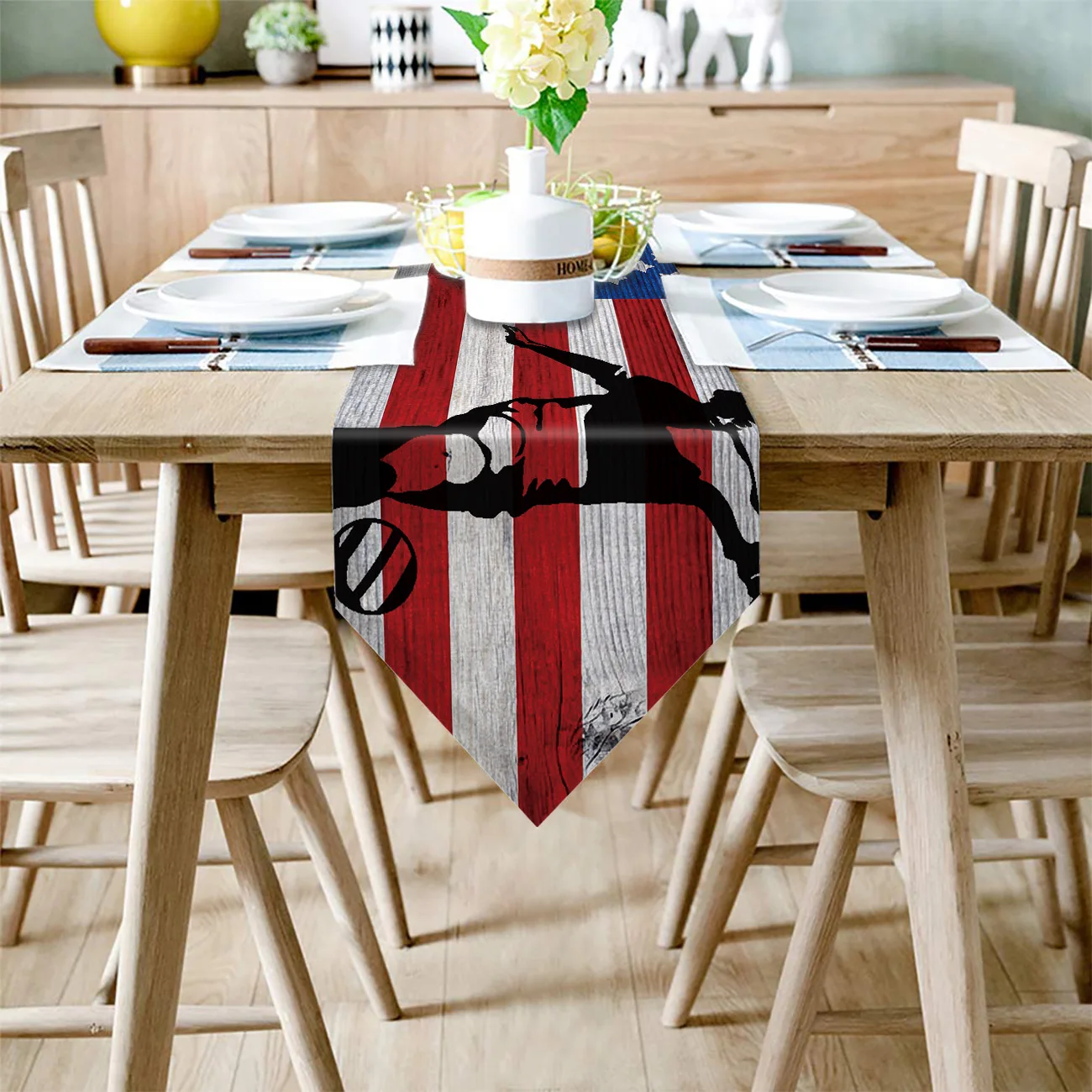 Настольная дорожка s Ретро деревянный американский флаг футболист современный