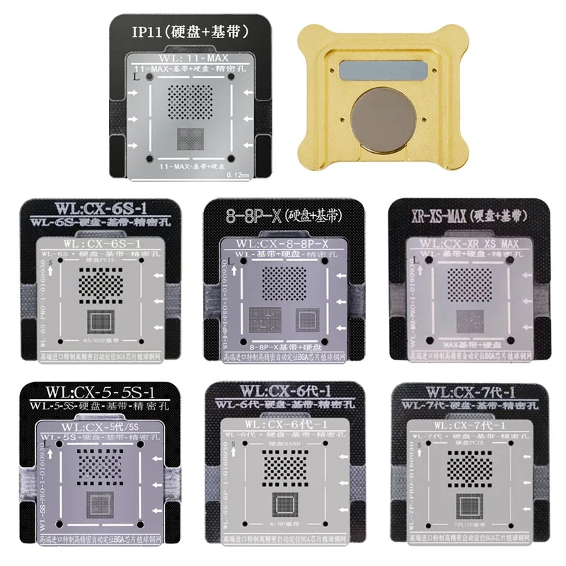 

WL NAND Baseband IC BGA Reballing Stencil Positioning Mold for iPhone 6 7 8 X XS XR XSMAX 11