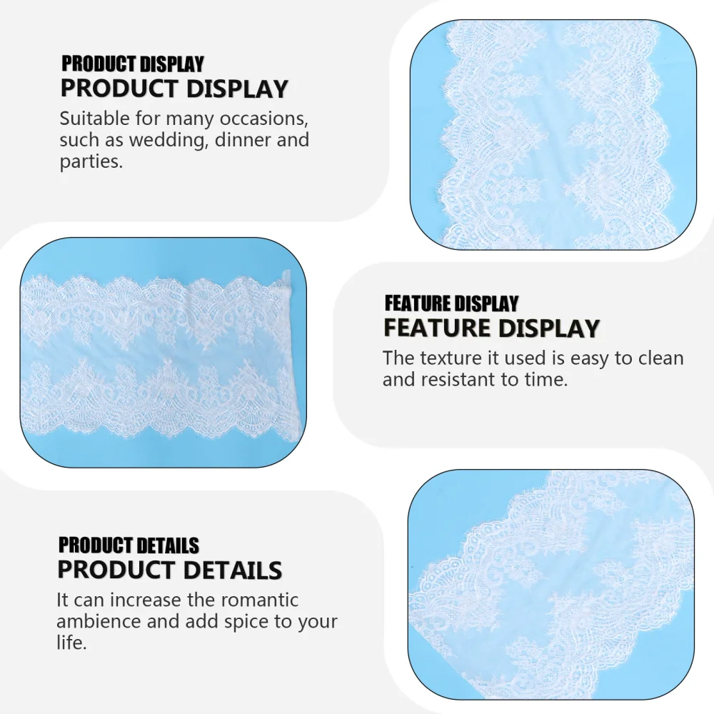 

1pc Fringed Tablecloth Table Bannner for Long Tables Romantic Tablecloth White