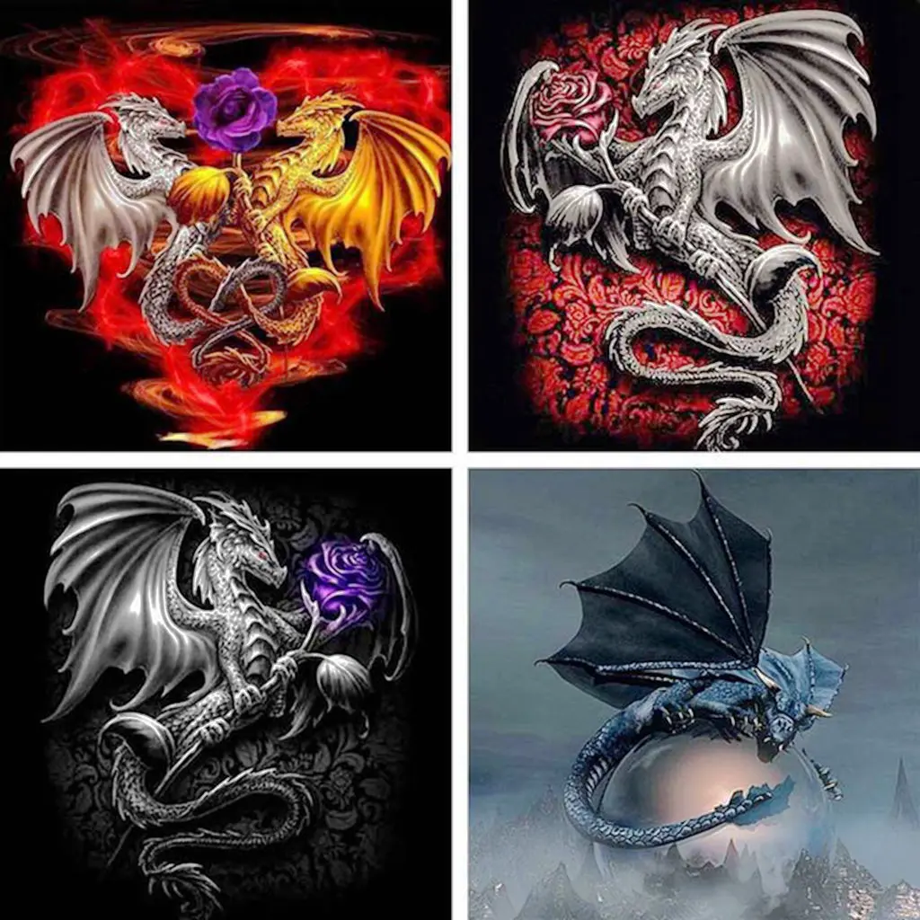 

5D DIY Diamond Drawing Mosaics Abstract Cartoon Dragon Beast Cross stitch with Diamond Embroidery Art Wall Home Decoration Gift