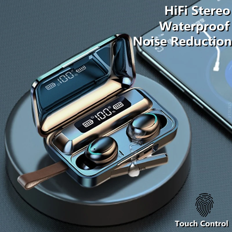 

New F9 TWS Bluetooth 5.1 Earphones Wireless Headphone 9D Stereo Sports Waterproof Earbuds Headsets With Microphone F 9