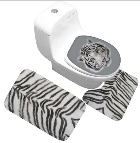 

CAMMITEVER Tiger 3 шт. коврик для ванной моющийся коврик крышка для унитаза коврик для ванной комнаты для дома крышка для унитаза