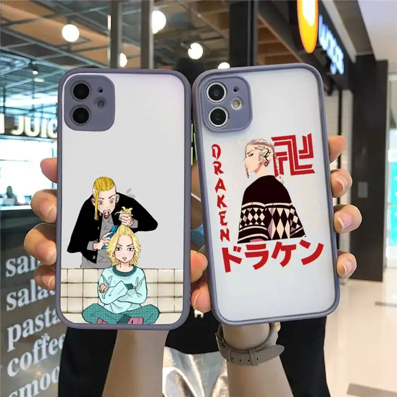 

Tokyo Revengers Phone Case For iPhone 12 11 Mini Pro XR XS Max 7 8 Plus X Matte transparent Gray Back Cover