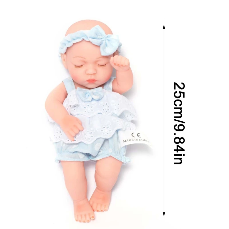 

25cm Lovely Simulation Dolls Vinyl Open/Close Eyes Rebirth Doll with Clothes