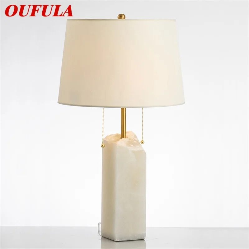 

OUFULA Modern Luxury Table Lamp Design White Marble E27 Desk Light Home LED Decorative For Foyer Living Room Office Bedroom