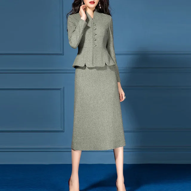 Женское зеленое платье на бретелях костюмы для женщин куртка и комплект из 2