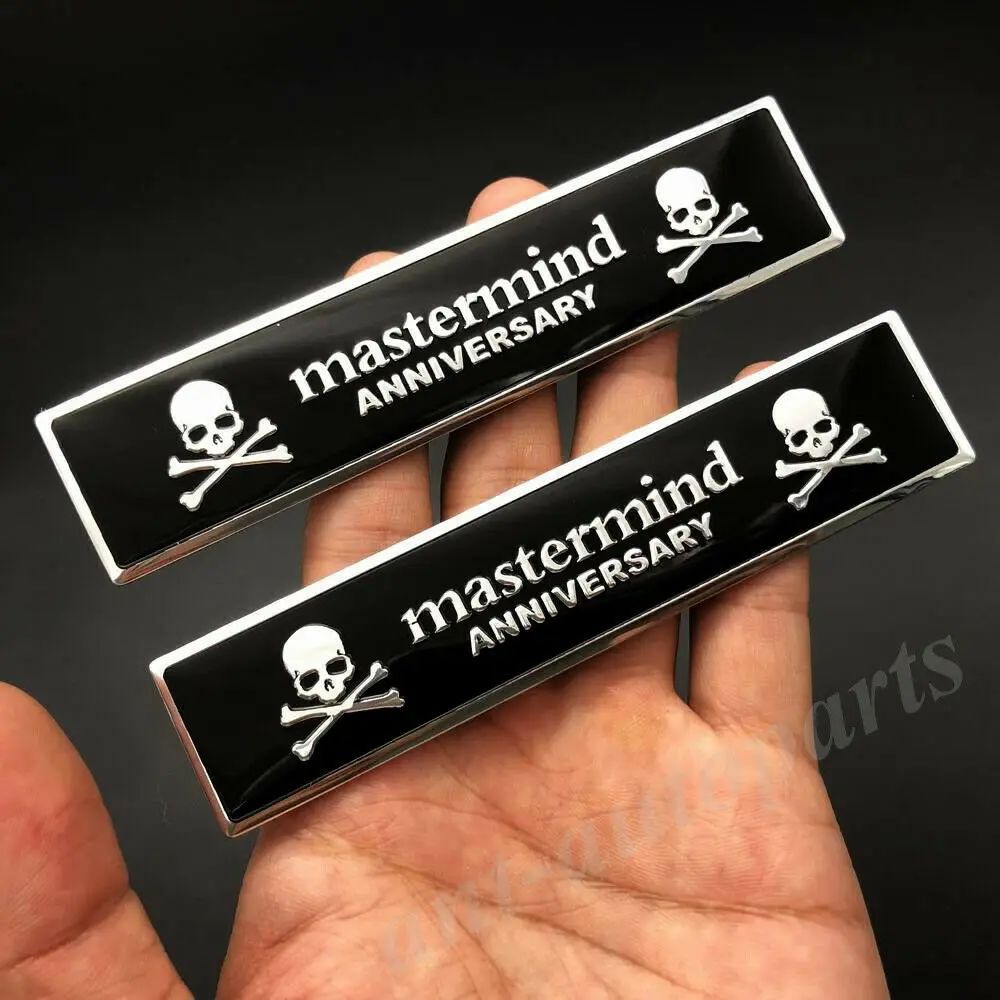 

2pcs Skull Skeleton Car Emblem Badge Motorcycle Fuel Tank Sticker Mastermind JDM