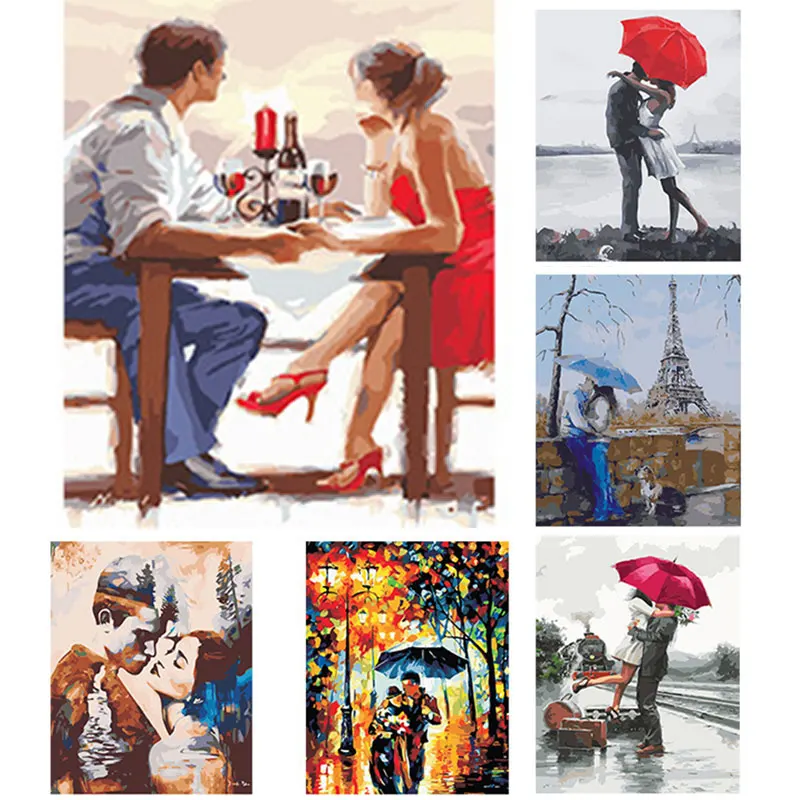 

DIY oil painting by numbers adults canvas lovers wedding gift Oil Painting Poster Colorful Posters Home Decoration