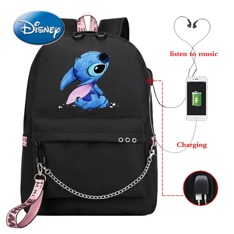 

Disney Stitch Cartoon Men and Women Fashion Backpack Girl Travel Sports Backpack Laptop Bag Kawaii School School Bag Pencil Case