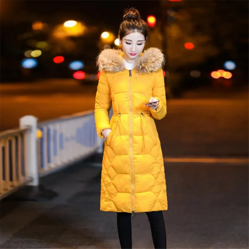 Winter ash Women Plus Size Slim jas Cato Fat Hot Long Parka Mujer Bontkraag Capuchon Female CM1039 | Женская одежда