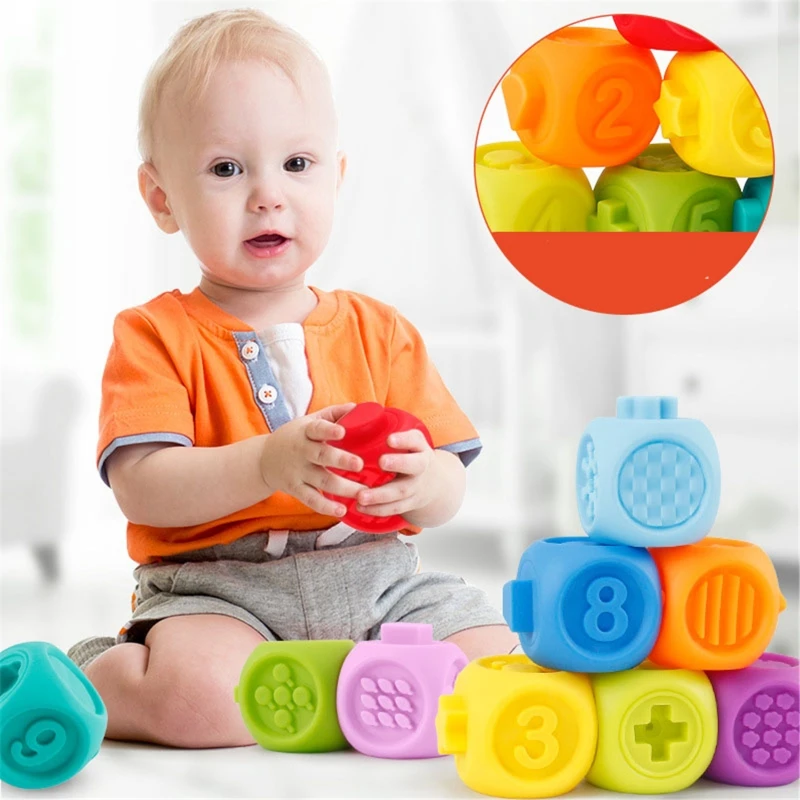 

Игрушки для детей, мягкие резиновые кубики, 10 шт./компл.