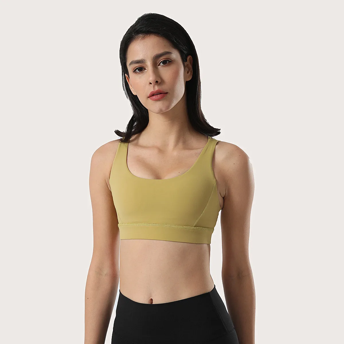 

The New Shockproof Cross Strap Bra Running Fitness Sports Bra Top Women Widening Hem Push Up Exercise Fitness Yoga Crop Top Bra