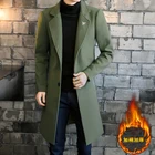 Мужское длинное пальто, повседневное двубортное пальто из смесовой шерсти на зиму, 3XL, 4XL, 2019