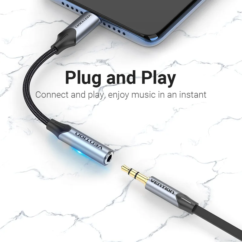 Переходник Vention с Type C на 3 5 аудиокабель разъемом USB Jack AUX для наушников Xiaomi Mi 9 10 pro