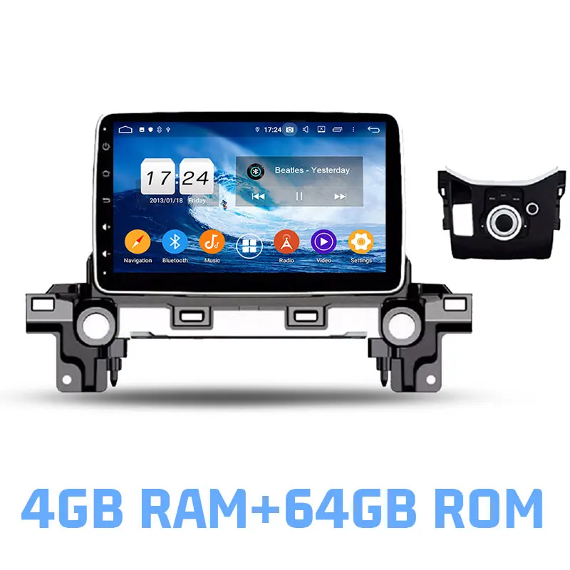 Ips DSP Android 9,0 4 Гб 64 Гб ПЗУ 8 ядерный автомобильный dvd-плеер Wifi 4G Bluetooth 4,2 радио gps карта для Mazda ATENZA CX-5 CX5 - Цвет: 4GB RAM and 64GB ROM